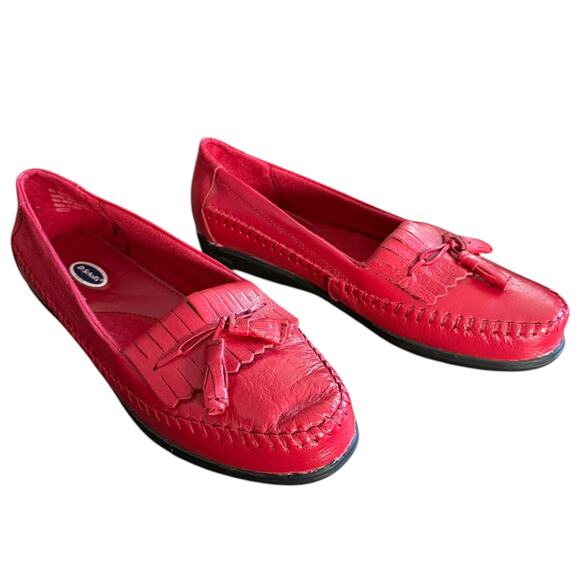Dr. Scholl's Red Leather Double Air-Pillo Insole Loafers Size 8W EUC - Picture 2 of 8